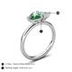 5 - Francesca 1.20 ctw Heart Shape (6.00 mm) Lab Created Alexandrite & Opal Toi Et Moi Engagement Ring 