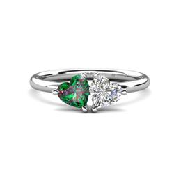 Francesca ctw Heart Shape Lab Created Alexandrite IGI Certified Lab Grown Diamond Toi Et Moi Engagement Ring ctw Heart Shape Lab Created Alexandrite IGI Certified Lab Grown Diamond with Tiger Claw Prong setting Two Stone Duo Women Engagement Ring in K White Gold
