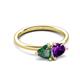 3 - Francesca 1.43 ctw Heart Shape (6.00 mm) Lab Created Alexandrite & Amethyst Toi Et Moi Engagement Ring 