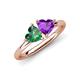 4 - Francesca 1.43 ctw Heart Shape (6.00 mm) Lab Created Alexandrite & Amethyst Toi Et Moi Engagement Ring 