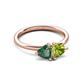 3 - Francesca 1.70 ctw Heart Shape (6.00 mm) Lab Created Alexandrite & Peridot Toi Et Moi Engagement Ring 