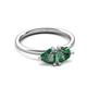 3 - Francesca 1.50 ctw Heart Shape (6.00 mm) Lab Created Alexandrite Toi Et Moi Engagement Ring 