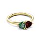 3 - Francesca 1.70 ctw Heart Shape (6.00 mm) Lab Created Alexandrite & Red Garnet Toi Et Moi Engagement Ring 