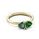 3 - Francesca 1.50 ctw Heart Shape (6.00 mm) Lab Created Alexandrite & Lab Created Emerald Toi Et Moi Engagement Ring 