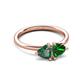 3 - Francesca 1.50 ctw Heart Shape (6.00 mm) Lab Created Alexandrite & Lab Created Emerald Toi Et Moi Engagement Ring 