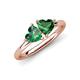 4 - Francesca 1.50 ctw Heart Shape (6.00 mm) Lab Created Alexandrite & Lab Created Emerald Toi Et Moi Engagement Ring 
