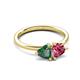 3 - Francesca 1.55 ctw Heart Shape (6.00 mm) Lab Created Alexandrite & Pink Tourmaline Toi Et Moi Engagement Ring 