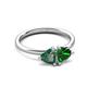 3 - Francesca 1.50 ctw Heart Shape (6.00 mm) Lab Created Alexandrite & Lab Created Emerald Toi Et Moi Engagement Ring 