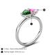 5 - Francesca 1.65 ctw Heart Shape (6.00 mm) Lab Created Emerald & Lab Created Pink Sapphire Toi Et Moi Engagement Ring 