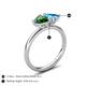 5 - Francesca 1.75 ctw Heart Shape (6.00 mm) Lab Created Emerald & Blue Topaz Toi Et Moi Engagement Ring 