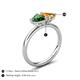 5 - Francesca 1.43 ctw Heart Shape (6.00 mm) Lab Created Emerald & Citrine Toi Et Moi Engagement Ring 