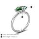 5 - Francesca 1.50 ctw Heart Shape (6.00 mm) Lab Created Emerald & Lab Created Alexandrite Toi Et Moi Engagement Ring 