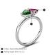 5 - Francesca 1.85 ctw Heart Shape (6.00 mm) Lab Created Emerald & Rhodolite Garnet Toi Et Moi Engagement Ring 