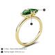 5 - Francesca 1.50 ctw Heart Shape (6.00 mm) Lab Created Emerald Toi Et Moi Engagement Ring 