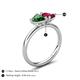 5 - Francesca 1.55 ctw Heart Shape (6.00 mm) Lab Created Emerald & Lab Created Ruby Toi Et Moi Engagement Ring 