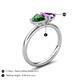 5 - Francesca 1.43 ctw Heart Shape (6.00 mm) Lab Created Emerald & Amethyst Toi Et Moi Engagement Ring 