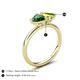 5 - Francesca 1.70 ctw Heart Shape (6.00 mm) Lab Created Emerald & Peridot Toi Et Moi Engagement Ring 
