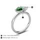 5 - Francesca 1.20 ctw Heart Shape (6.00 mm) Lab Created Emerald & Opal Toi Et Moi Engagement Ring 
