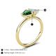 5 - Francesca 1.20 ctw Heart Shape (6.00 mm) Lab Created Emerald & Opal Toi Et Moi Engagement Ring 