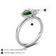 5 - Francesca 1.65 ctw Heart Shape (6.00 mm) Lab Created Emerald & Lab Created White Sapphire Toi Et Moi Engagement Ring 