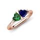 4 - Francesca 1.65 ctw Heart Shape (6.00 mm) Lab Created Emerald & Lab Created Blue Sapphire Toi Et Moi Engagement Ring 