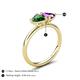 5 - Francesca 1.43 ctw Heart Shape (6.00 mm) Lab Created Emerald & Amethyst Toi Et Moi Engagement Ring 
