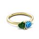 3 - Francesca 1.75 ctw Heart Shape (6.00 mm) Lab Created Emerald & Blue Topaz Toi Et Moi Engagement Ring 