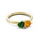 3 - Francesca 1.43 ctw Heart Shape (6.00 mm) Lab Created Emerald & Citrine Toi Et Moi Engagement Ring 