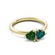3 - Francesca 1.75 ctw Heart Shape (6.00 mm) Lab Created Emerald & London Blue Topaz Toi Et Moi Engagement Ring 