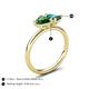 5 - Francesca 1.75 ctw Heart Shape (6.00 mm) Lab Created Emerald & London Blue Topaz Toi Et Moi Engagement Ring 