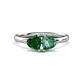 1 - Francesca 1.50 ctw Heart Shape (6.00 mm) Lab Created Emerald & Lab Created Alexandrite Toi Et Moi Engagement Ring 