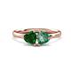 1 - Francesca 1.50 ctw Heart Shape (6.00 mm) Lab Created Emerald & Lab Created Alexandrite Toi Et Moi Engagement Ring 