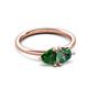 3 - Francesca 1.50 ctw Heart Shape (6.00 mm) Lab Created Emerald & Lab Created Alexandrite Toi Et Moi Engagement Ring 