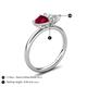 5 - Francesca 1.65 ctw Heart Shape (6.00 mm) Lab Created Ruby & IGI Certified Lab Grown Diamond Toi Et Moi Engagement Ring 