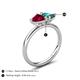 5 - Francesca 1.80 ctw Heart Shape (6.00 mm) Lab Created Ruby & London Blue Topaz Toi Et Moi Engagement Ring 