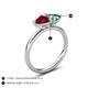 5 - Francesca 1.55 ctw Heart Shape (6.00 mm) Lab Created Ruby & Lab Created Alexandrite Toi Et Moi Engagement Ring 
