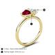 5 - Francesca 1.50 ctw Heart Shape (6.00 mm) Lab Created Ruby & Moissanite Toi Et Moi Engagement Ring 