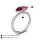 5 - Francesca 1.90 ctw Heart Shape (6.00 mm) Lab Created Ruby & Rhodolite Garnet Toi Et Moi Engagement Ring 
