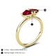 5 - Francesca 1.75 ctw Heart Shape (6.00 mm) Lab Created Ruby & Red Garnet Toi Et Moi Engagement Ring 