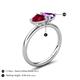 5 - Francesca 1.48 ctw Heart Shape (6.00 mm) Lab Created Ruby & Amethyst Toi Et Moi Engagement Ring 