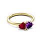 3 - Francesca 1.48 ctw Heart Shape (6.00 mm) Lab Created Ruby & Amethyst Toi Et Moi Engagement Ring 