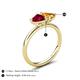 5 - Francesca 1.48 ctw Heart Shape (6.00 mm) Lab Created Ruby & Citrine Toi Et Moi Engagement Ring 