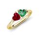 4 - Francesca 1.55 ctw Heart Shape (6.00 mm) Lab Created Ruby & Lab Created Alexandrite Toi Et Moi Engagement Ring 