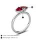 5 - Francesca 1.75 ctw Heart Shape (6.00 mm) Lab Created Ruby & Red Garnet Toi Et Moi Engagement Ring 