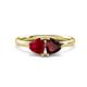 1 - Francesca 1.75 ctw Heart Shape (6.00 mm) Lab Created Ruby & Red Garnet Toi Et Moi Engagement Ring 