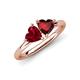 4 - Francesca 1.75 ctw Heart Shape (6.00 mm) Lab Created Ruby & Red Garnet Toi Et Moi Engagement Ring 