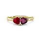 1 - Francesca 1.90 ctw Heart Shape (6.00 mm) Lab Created Ruby & Rhodolite Garnet Toi Et Moi Engagement Ring 