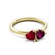 3 - Francesca 1.90 ctw Heart Shape (6.00 mm) Lab Created Ruby & Rhodolite Garnet Toi Et Moi Engagement Ring 