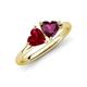 4 - Francesca 1.90 ctw Heart Shape (6.00 mm) Lab Created Ruby & Rhodolite Garnet Toi Et Moi Engagement Ring 