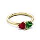 3 - Francesca 1.55 ctw Heart Shape (6.00 mm) Lab Created Ruby & Lab Created Emerald Toi Et Moi Engagement Ring 